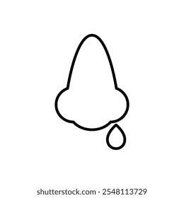 Stuffy nose icon Outline set in black and white color