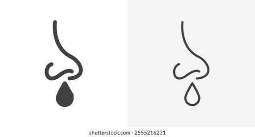 Stuffy nose icon. outlined vector style.