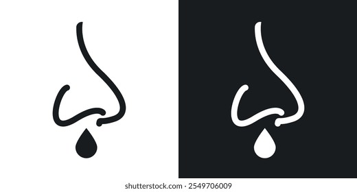 Stuffy nose icon pack in black color.