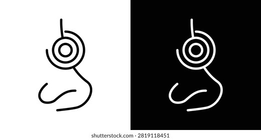 Stuffy nose icon set in black and white.