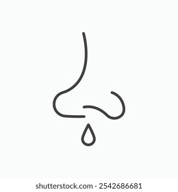 Stuffy nose icon in thin black lines