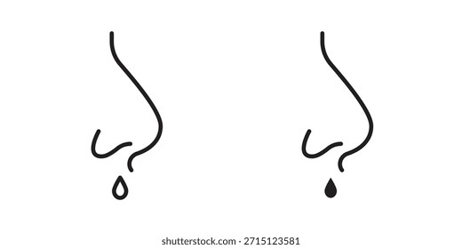 Ícone de nariz entupido no vetor. Tipo de logotipo