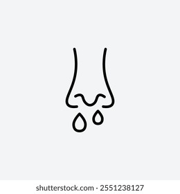 Stuffy nose thin liner icon isolated.