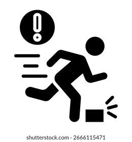 Stumble Icon Glyph Style Vector Illustration