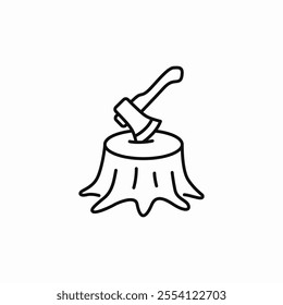 stump axe icon sign vector