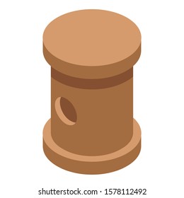 Stump bird house icon. Isometric of stump bird house vector icon for web design isolated on white background
