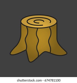 Stump color icon. Isolated vector illustration