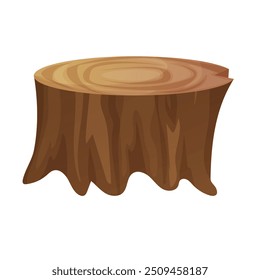 Stump, desenho de um coto. ilustração vetor de cânhamo. Design de coto único