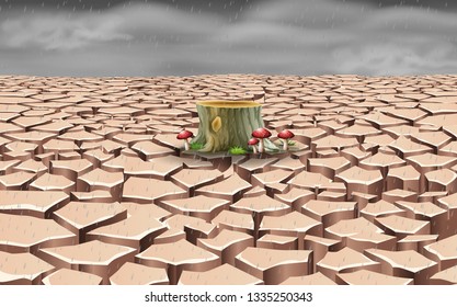 Stump in the dry river