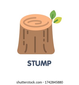 Stump flat icon style illustration design on white background eps.10