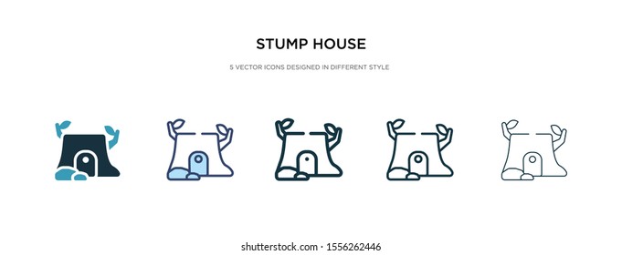 stump house icon in different style vector illustration. two colored and black stump house vector icons designed in filled, outline, line and stroke style can be used for web, mobile, ui
