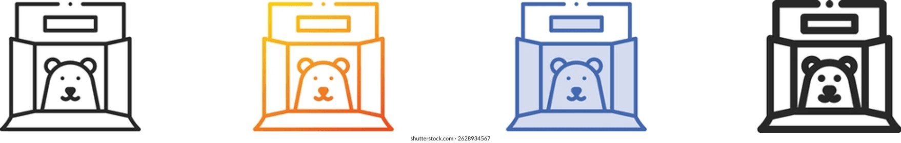 stump house icon.Thin Linear, Gradient, Blue Stroke and bold Style Design Isolated On White Background