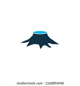Stump icon colored symbol. Premium quality isolated timber element in trendy style.