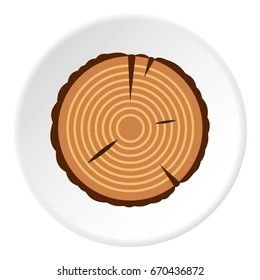 Stump icon in flat circle isolated vector illustration for web