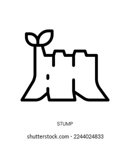 stump icon. Line Art Style Design Isolated On White Background