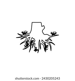 Stumpf-Symbol auf weißem Hintergrund, Vektor-Illustration
