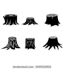 Stump icon vector set. Tree Stub illustration sign collection. Wood symbol or logo.