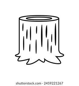 Icono de muñón Vector. Ilustración de árbol. Símbolo o logotipo de madera.