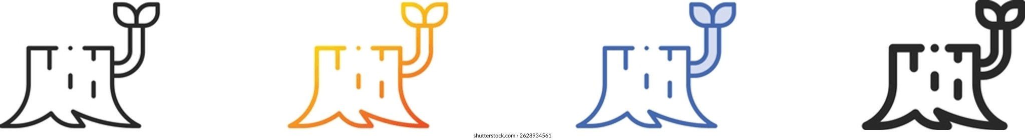 stump icon.Thin Linear, Gradient, Blue Stroke and bold Style Design Isolated On White Background