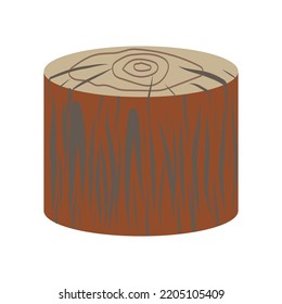 stump. The log is decorative. Interior element. Boho, scandinavian style. Log stand. Vector illustration.
