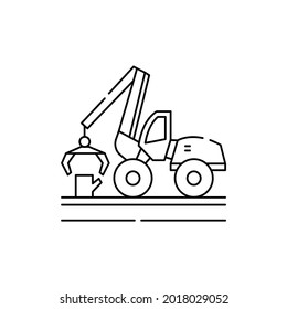 Stump Removal And Grinding сolor Line Icon. Garden Service. Pictogram For Web Page, Mobile App, Promo. UI UX GUI Design Element. Editable Stroke.