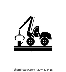 Stump Removal And Grinding сolor Line Icon. Garden Service. Pictogram For Web Page, Mobile App, Promo. UI UX GUI Design Element. Editable Stroke.