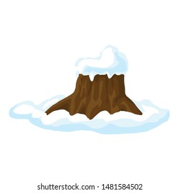 Stump in snow icon. Cartoon of stump in snow vector icon for web design isolated on white background