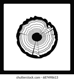stump. Tree. Black and White