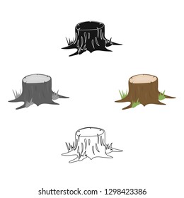 Stump vector icon in cartoon style for web