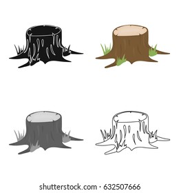 Stump vector icon in cartoon style for web