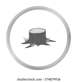 Stump vector icon in monochrome style for web