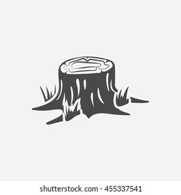 Stump Vector Illustration Icon In Black Simple Design