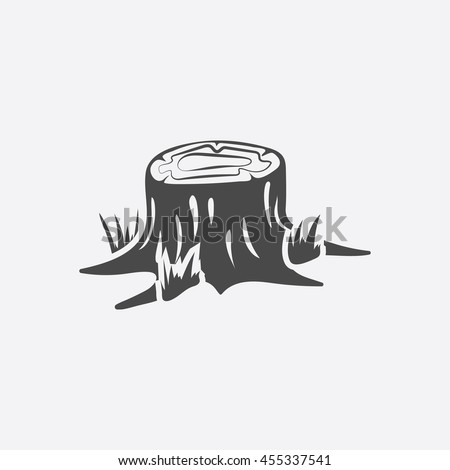Stump vector illustration icon in black simple design