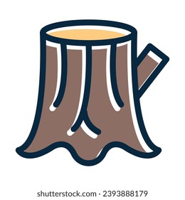 Stump Vector Thick Line Filled Dark Colors Icons For Personal And Commercial Use.
