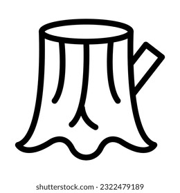 Stump Vector Thick Line Icon For Personal And Commercial Use.
