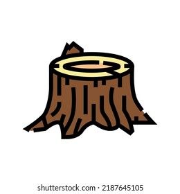 stump wood timber color icon vector. stump wood timber sign. isolated symbol illustration