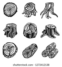 Stumps icon set. Simple set of stumps vector icons for web design on white background