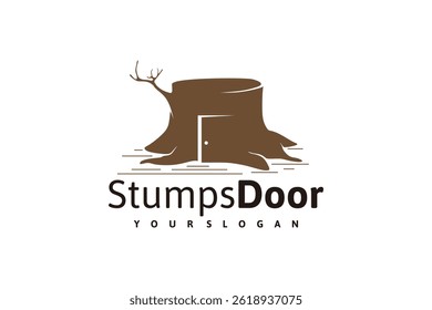 stumps logo design with door, logo inspiration
