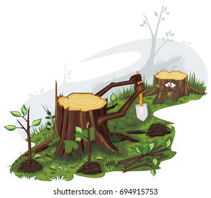 Stumps plant trees