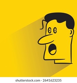stun face with shadow on yellow background