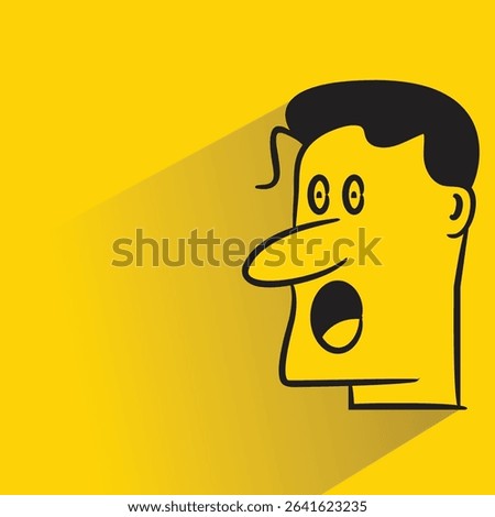 stun face with shadow on yellow background