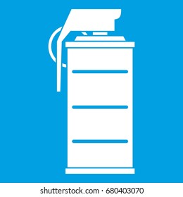 Stun grenade icon white isolated on blue background vector illustration