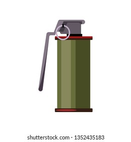 Stun grenade illustration. Danger, explosion, bomb. Weapon concept. Vector illustration can be used for topics like army, war, defense