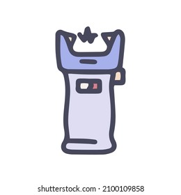 stun gun color vector doodle simple icon