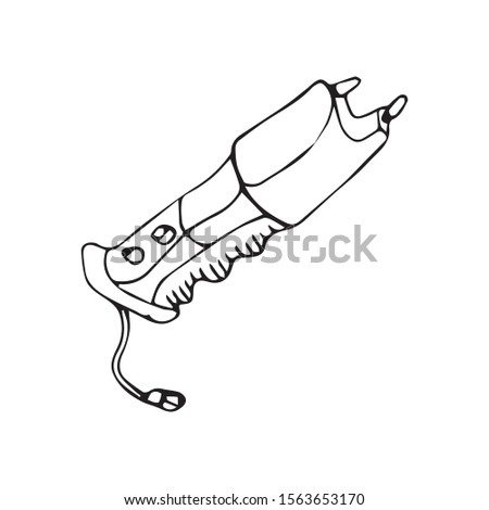 stun gun freehand drawing vector sketch
