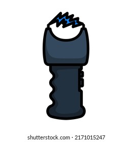 Stun Gun Icon. Editable Bold Outline With Color Fill Design. Vector Illustration.
