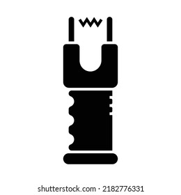 Stun gun icon, full black. Suitable for website, content design, poster, banner, or video editing needs