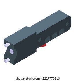 Icono de arma aturdidora vector isométrico. Pelea sola. Ataque de asalto