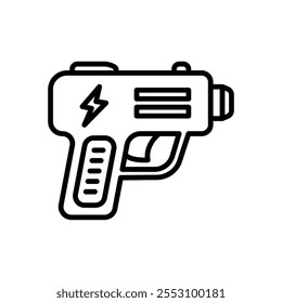 Vector de icono de pistola paralizante, icono de estilo de línea
