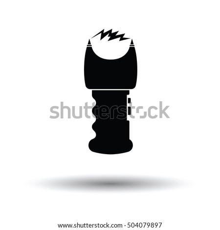 Stun gun icon. White background with shadow design. Vector illustration.